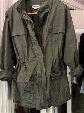 Ava & Viv Olive Anorak Drawstring Jacket